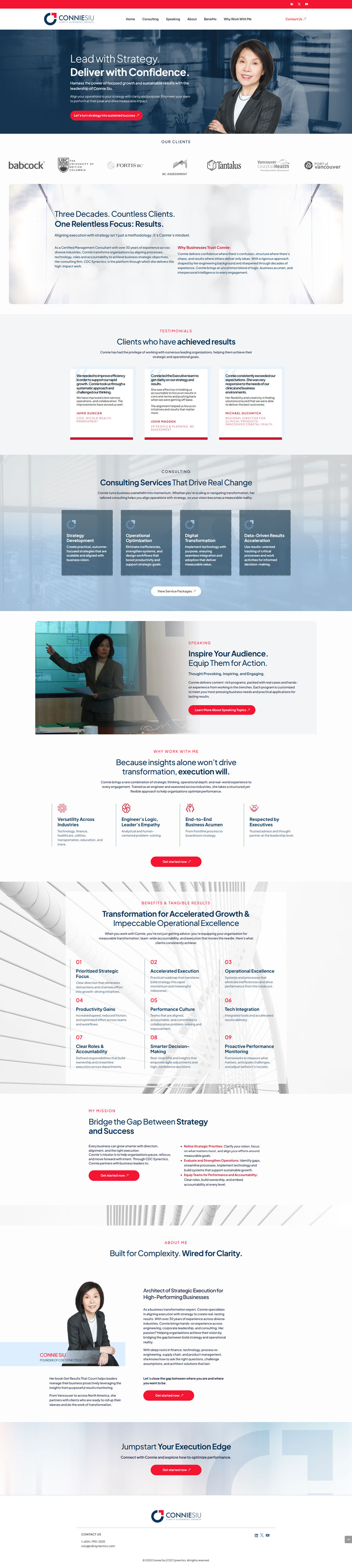 Screenshot of the Connie Siu website